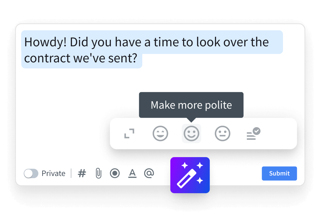 View of AI features in the HelpDesk app