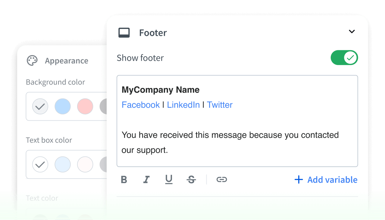 Email template customization options to boost ticket management