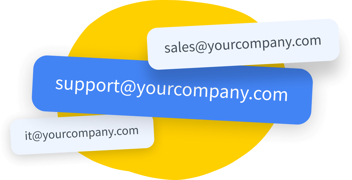 Email addresses with different backgrounds