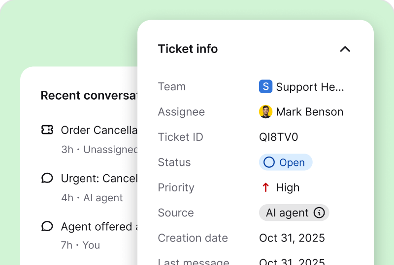 Ticket details in HelpDesk app
