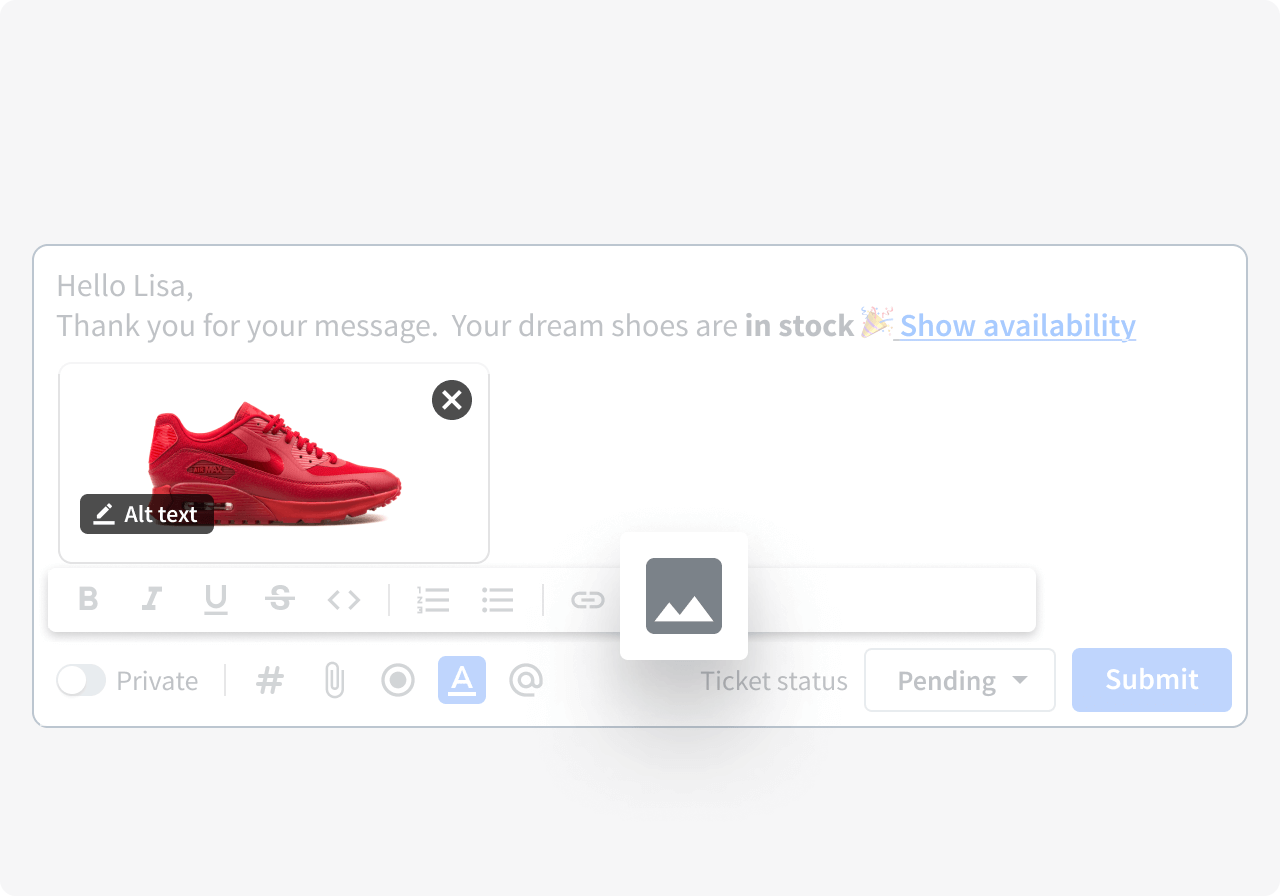 Inserting images in HelpDesk
