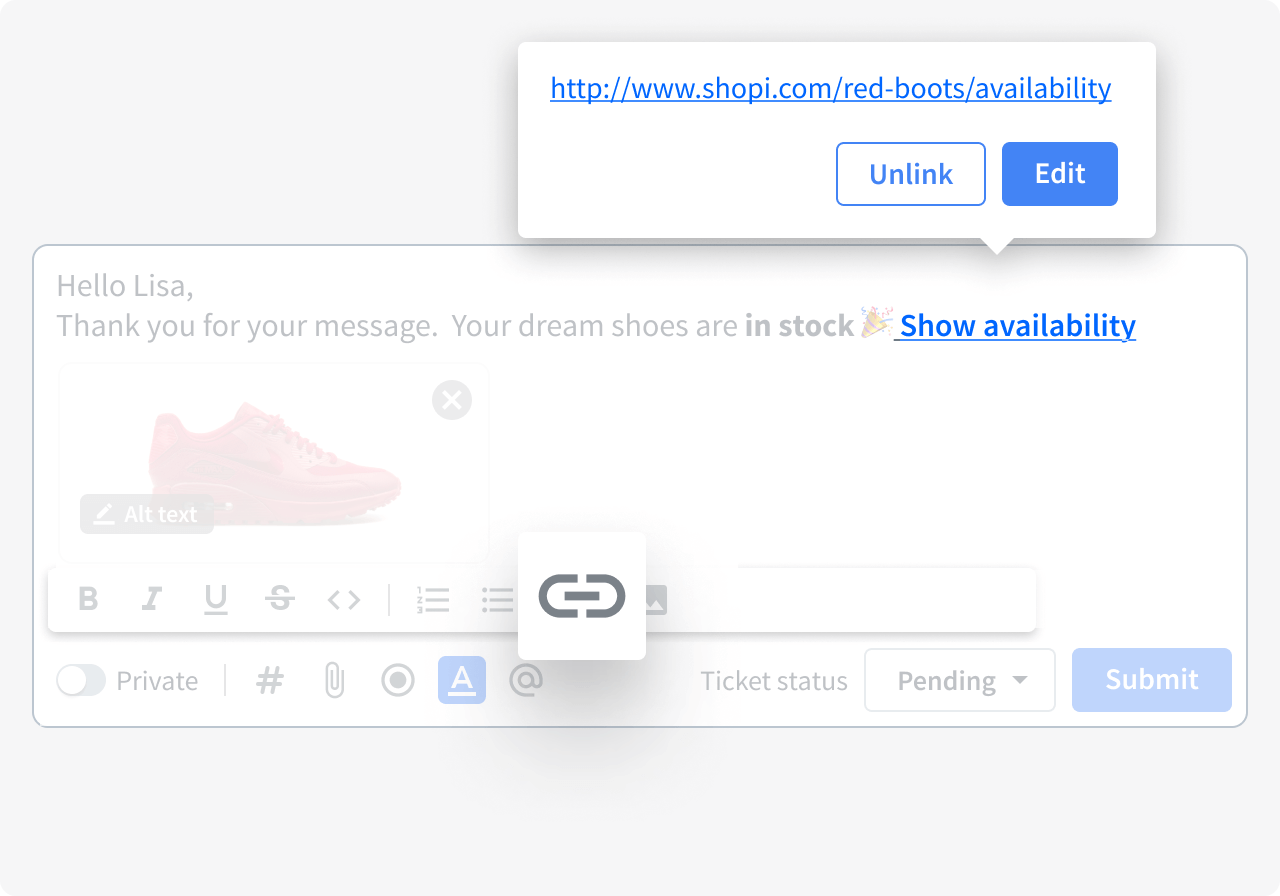 Adding links in HelpDesk