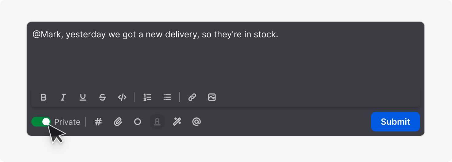 Using private mode in HelpDesk