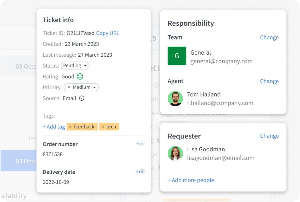 Detailed ticket information for each recipient in HelpDesk.