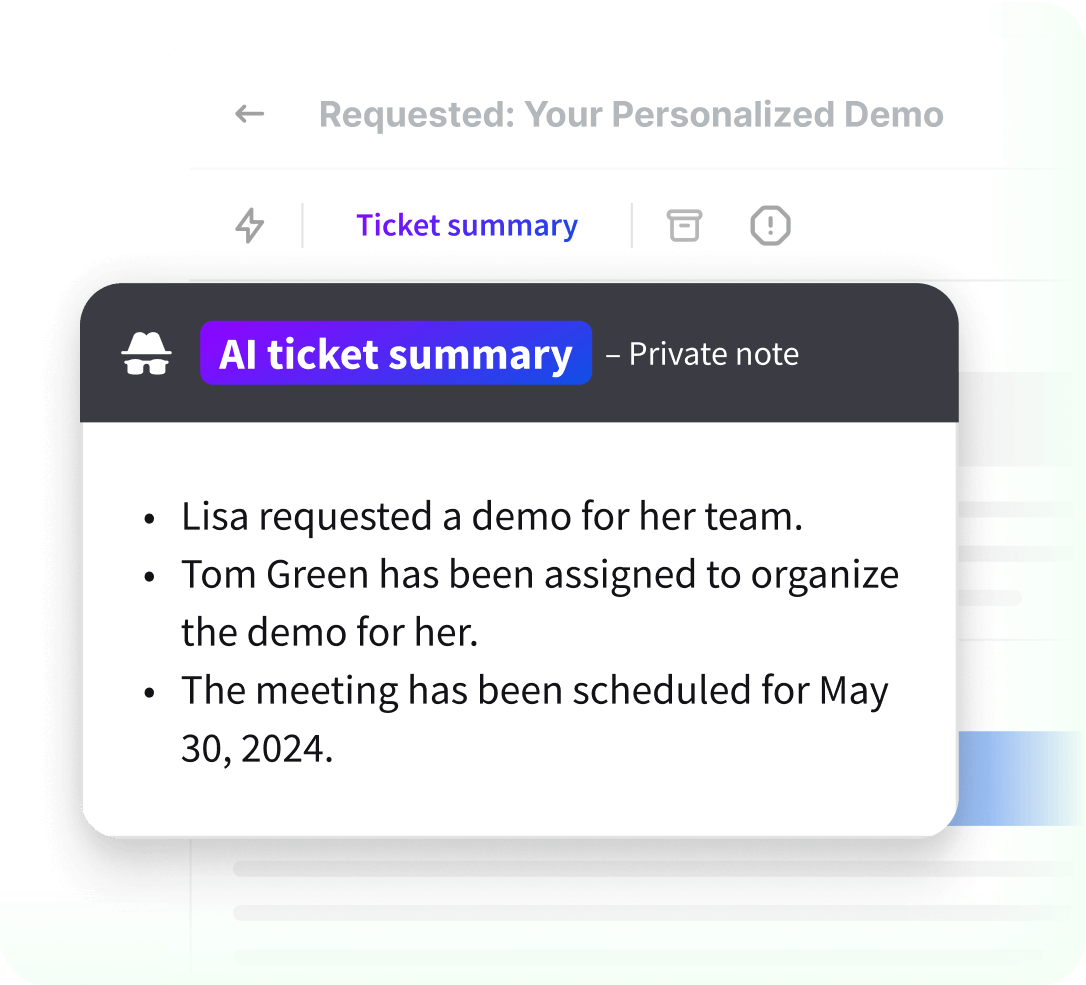 AI ticket summary in HelpDesk