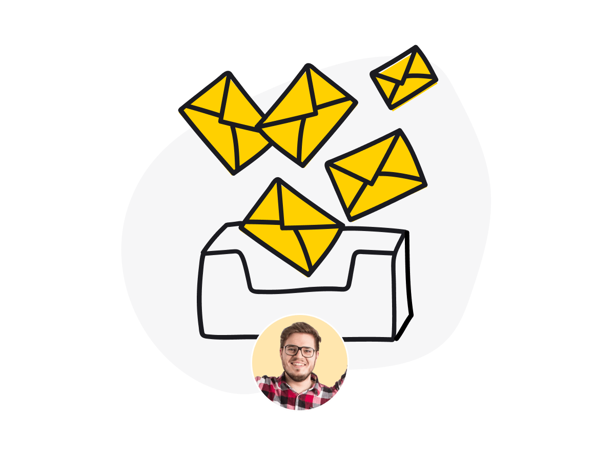 Envelopes dropping into the agent's drawer.