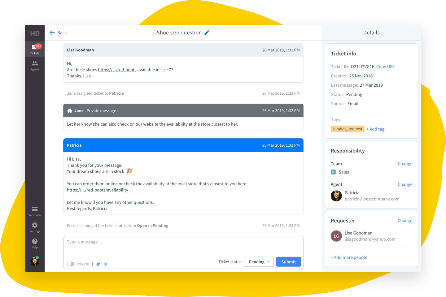 HelpDesk - Single ticket view